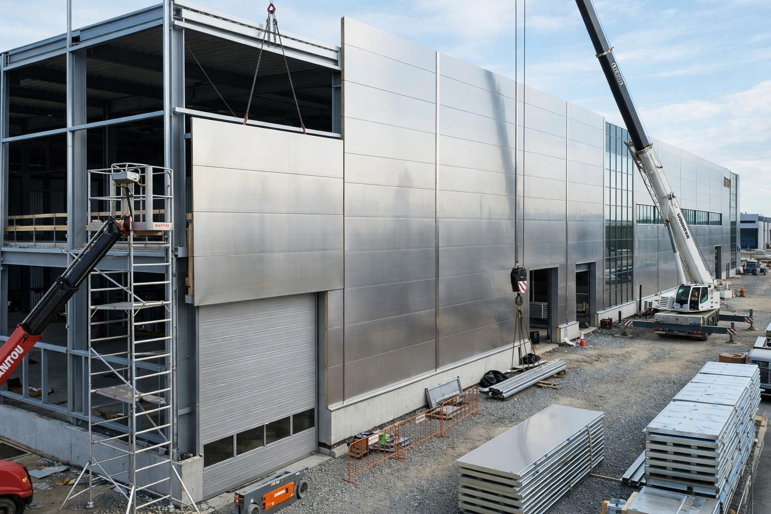 Стеновые нержавеющие сэндвич панели для промышленного объекта